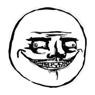 👹 Mème, Visage, Trollface, Mème Internet telegram sticker
