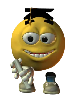 🍟 Emoji, Ukończenie szkoły, Dyplom, Kolegium, Szkoła, Uśmiech, Szczęśliwy telegram sticker