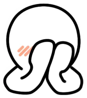 🙏 carino, kawaii, arrossendo, cartone animato, minimalista, emoji telegram sticker
