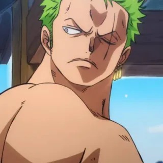 😒 Zoro One Piece Anime, Spadaccino, Cicatriz, Orecchini telegram sticker