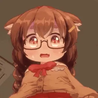 😨 Anime, Kawaii, Okulary, Słodkie, Kreskówka, Kobieta telegram sticker