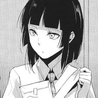 ❓ Anime, Garota, Uniforme escolar, Mangá, Ilustração telegram sticker