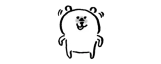 🧸 white, black, art, cartoon, illustration telegram sticker