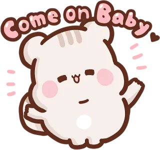 😘 Come on Baby cute, adorable, greeting, invitation, cartoon, baby telegram sticker