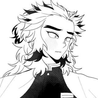 😳 Rengoku Kyoujurou Demon Slayer Anime, Demon Slayer, Rengoku, Personagem, Preto e branco telegram sticker