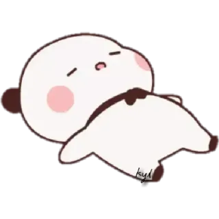 🧸 Panda, süß, schläfrig, Cartoon, entzückend, faul, Tier whatsapp sticker
