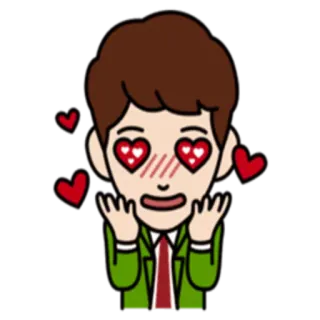 💙 love, heart eyes, emotion, flirt, romance, cartoon whatsapp sticker