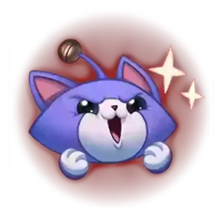 😈 kot, słodki, kreskówka, iskierka, fioletowy telegram sticker