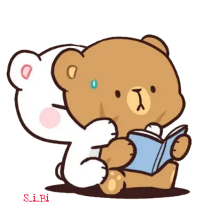 😁 orso, latte, moka, carino, leggere telegram sticker