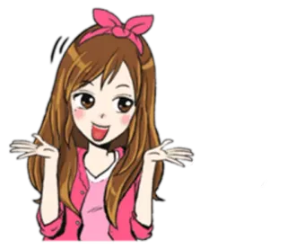 🐣 cartoon, girl, illustration, cute, pink, woman telegram sticker