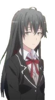 😑 Yukino Yukinoshita My Teen Romantic Comedy SNAFU Anime, Gadis, Seragam sekolah, Karakter, Potret telegram sticker