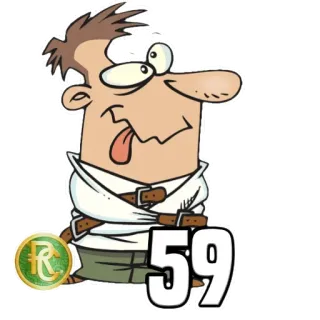5️⃣ 59 Dibujo animado, Hombre, Camisa de fuerza, Divertido, Personaje, Loco, Chiflado telegram sticker