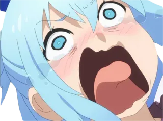 😵 Aqua Konosuba anime, takut, konosuba, aqua, lucu, kartun telegram sticker