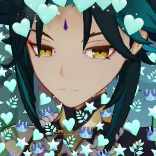 ✨ Xiao Genshin Impact Anime, Jogo, Personagem, Genshin Impact, Xiao, Coroas, Folhas telegram sticker