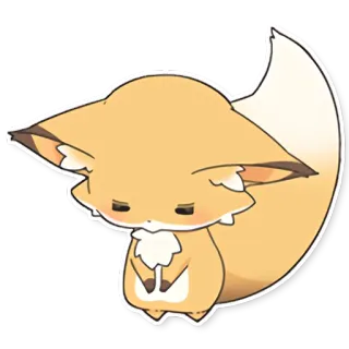 😔 fuchs, tier, niedlich, kawaii, aufkleber, cartoon, figur whatsapp sticker