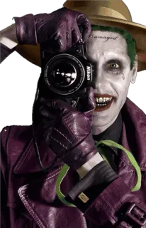 📷 The Joker Damaged joker, dc comics, villain, damaged, photographer telegram sticker