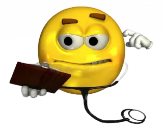 🤨 emoji, pensando, medico, dottore, appunti, confuso whatsapp sticker