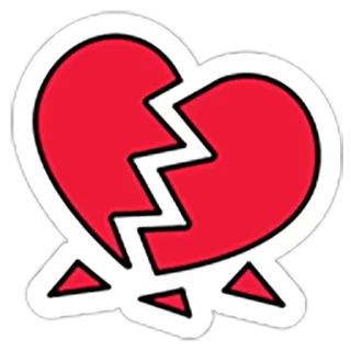 ❤ 心碎, 破碎的心, 红色, 心, 悲伤, 爱, 情感的 telegram sticker