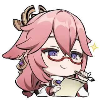 🤭 Yae Miko Genshin Impact อนิเมะ, วิดีโอเกม, สติกเกอร์, ตัวละคร, ยาเอะ มิโกะ, เก็นชิน อิมแพ็ค telegram sticker