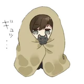 🥶 cute, cat, blanket, kawaii, anime, cozy telegram sticker