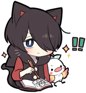 ✍ Cutie Pie Anime, Zeichnung, Süß, Kawaii, Katzenohren whatsapp sticker