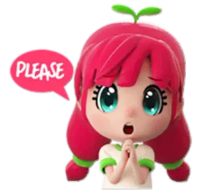 🙏 PLEASE mignon, dessin animé, suppliant, demande, animé, fille whatsapp sticker
