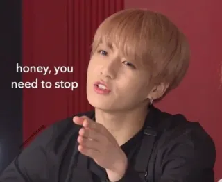 😐 honey, you need to stop meme, kpop, stop, funny, expression telegram sticker