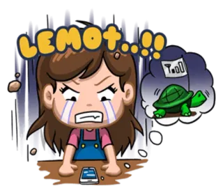 😠 LEMOT...!! bực bội, rùa, chậm, internet, điện thoại, phim hoạt hình whatsapp sticker