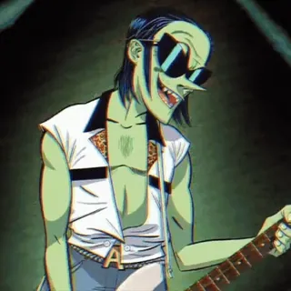 🕺 Murdoc Niccals gorillaz, murdoc, musik, kartun, gitar bass, animasi telegram sticker