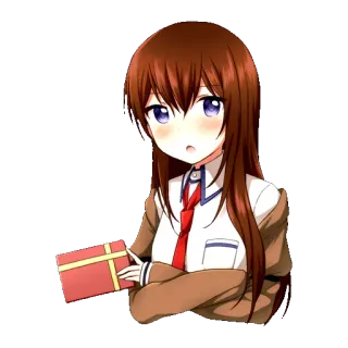 😳 anime, girl, gift, character, cartoon, cute, female telegram sticker