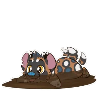 👺 animal, chien, mignon, dessin animé, joueur, boue whatsapp sticker