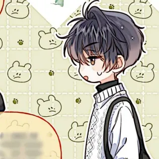 📼 Cartoon, Anime, Charakter, Süß, Junge, Illustration whatsapp sticker