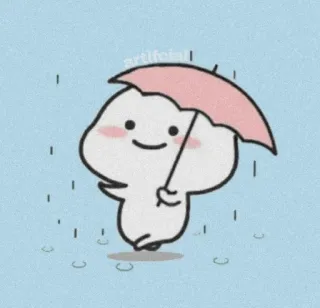 ⛅ artifoisul cute, cartoon, umbrella, cloud, rain, kawaii, animated telegram sticker