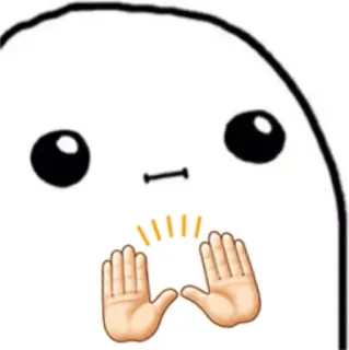 😐 Мультфильм, Эмодзи, Руки, Персонаж whatsapp sticker