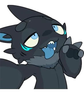 😝 만화, 동물, 생물, 캐릭터, 파란색 telegram sticker