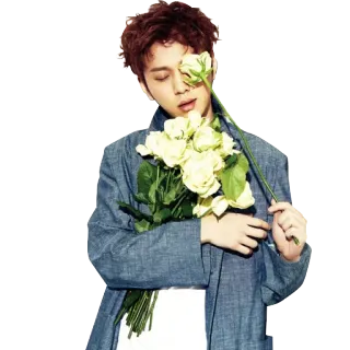 🌹 man, person, flowers, portrait, youth, casual telegram sticker