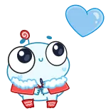 💙 słodki, kreskówka, niebieski, serce, miłość, uroczy telegram sticker