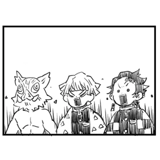 😱 Demon Slayer Anime, Thanh gươm diệt quỷ, Tanjiro, Inosuke, Zenitsu telegram sticker