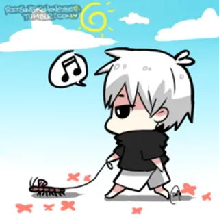 🐩 Anime, Mille-pattes, Chibi, Marche telegram sticker