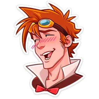 ☺ мужчина, мультик, рыжий, персонаж, очки, галстук, иллюстрация telegram sticker