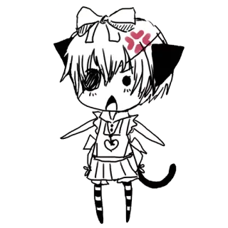 💢 Anime, Manga, Catgirl, Chibi, Cartoon, Illustration telegram sticker
