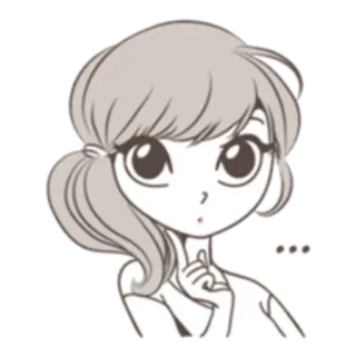 😯 ... gadis, anime, imut, kartun, berpikir, ekspresi telegram sticker