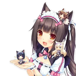 😸 anime, catgirl, maid, nekopara whatsapp sticker