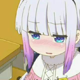 😢 Kanna Kamui Miss Kobayashi's Dragon Maid anime, kanna, dragon maid, cute, kawaii whatsapp sticker