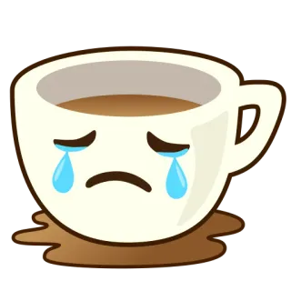 😢 Kaffee, traurig, weinen, Getränk, Getränk, Tasse whatsapp sticker