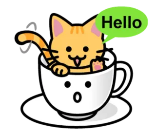 😺 Hello cat, kitten, hello, cup, cute telegram sticker