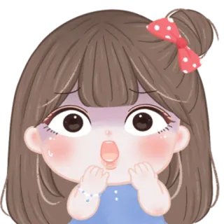 🎀 shocked, cartoon, cute, girl, surprised, woman telegram sticker