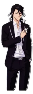 😶 Byakuya Kuchiki Bleach Anime, Mangá, Terno, Personagem, Bleach, Byakuya Kuchiki whatsapp sticker