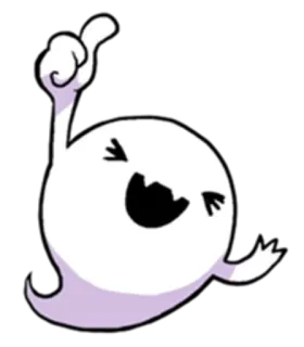 👍 spook, cartoon, wit, schattig, grappig telegram sticker