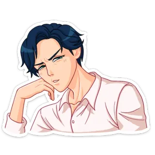 😑 อนิเมะ, ผู้ชาย, เบื่อ, เหนื่อย, ตัวละคร, ภาพประกอบ, ภาพเหมือน whatsapp sticker